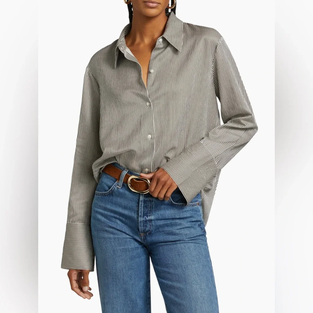 Citizens Of Humanity Camilia Striped Cotton-Silk Shirt
Size S - Picture 1 of 10